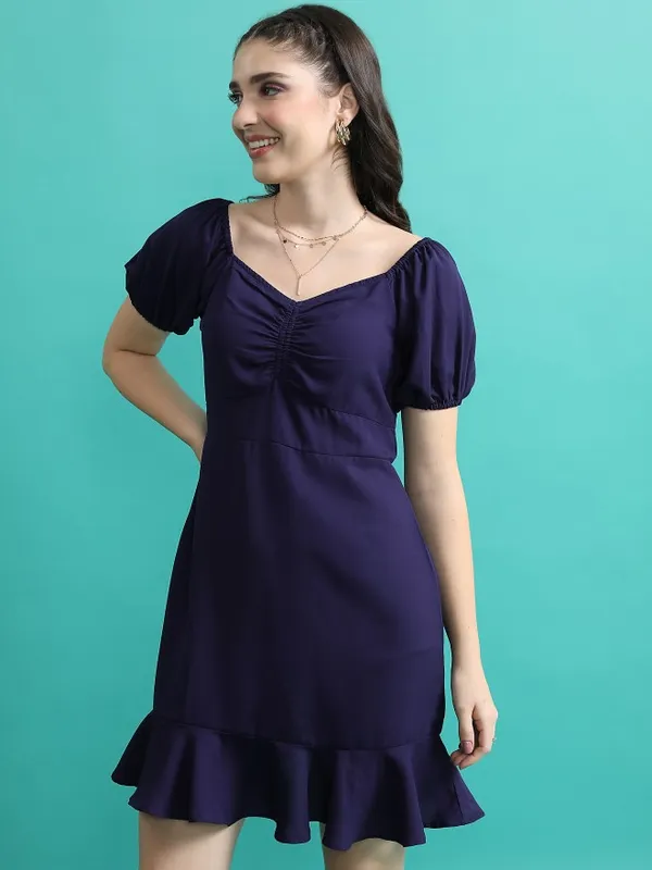 Solid Drop-Waist Dress
