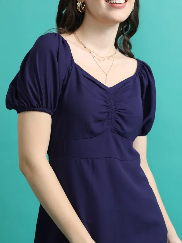 Solid Drop-Waist Dress