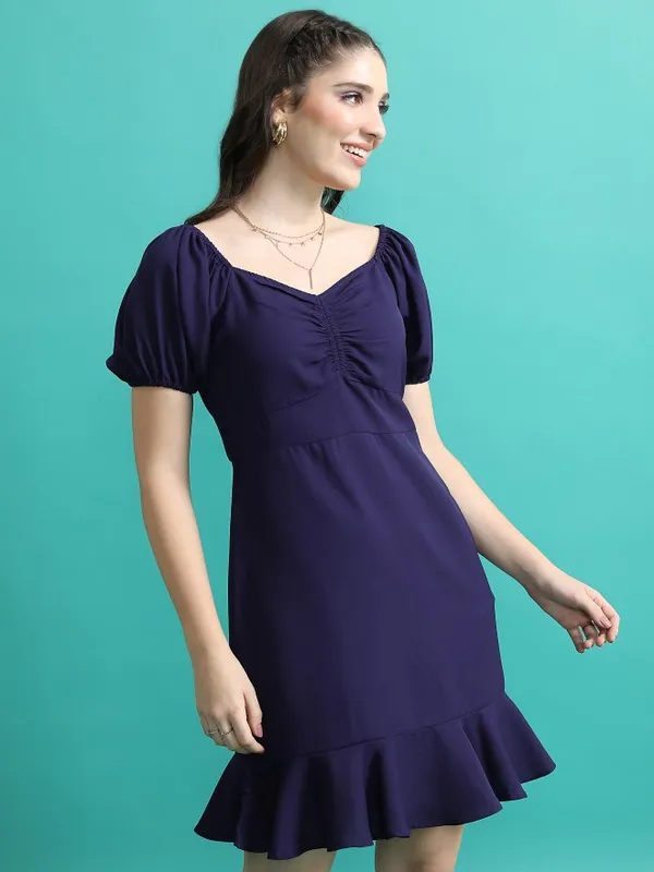Solid Drop-Waist Dress