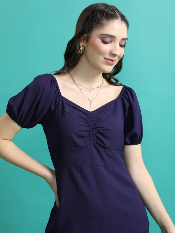 Solid Drop-Waist Dress