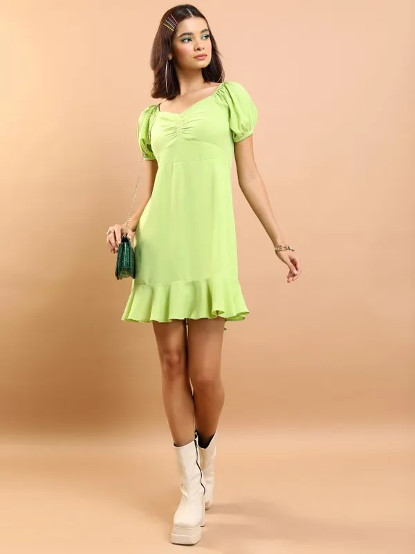 Solid Drop-waist Dress
