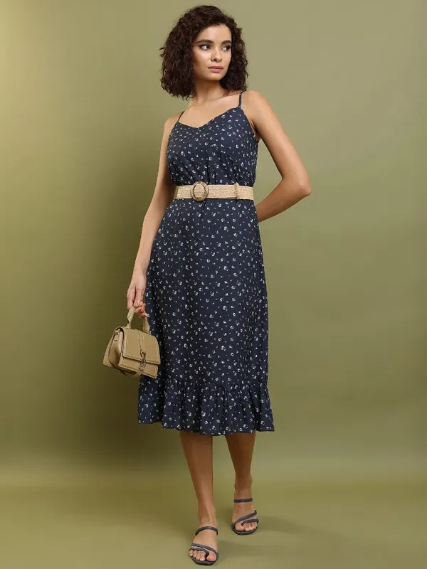 Printed Drop-waist Dress