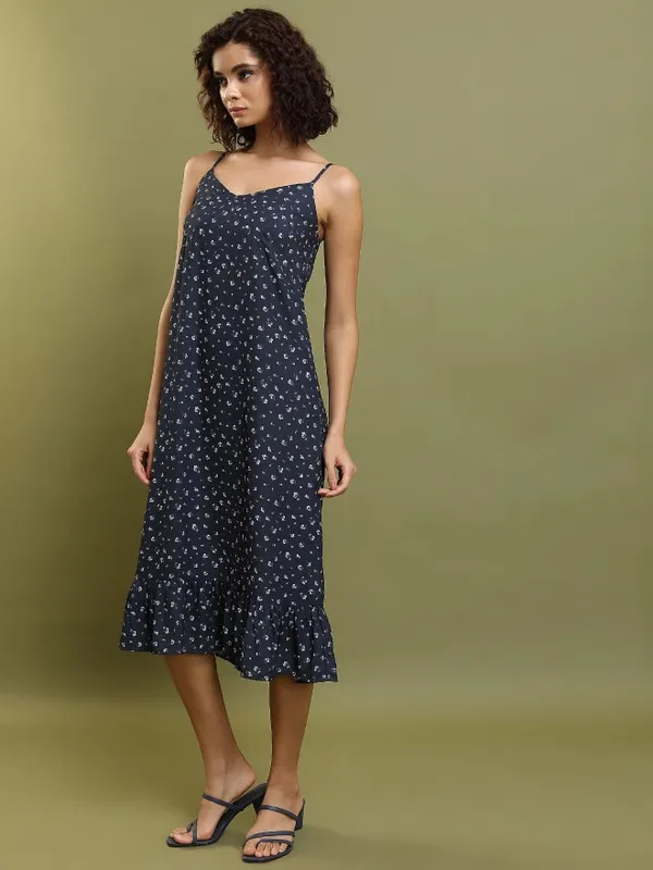 Printed Drop-waist Dress