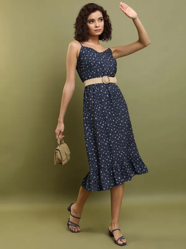 Printed Drop-waist Dress