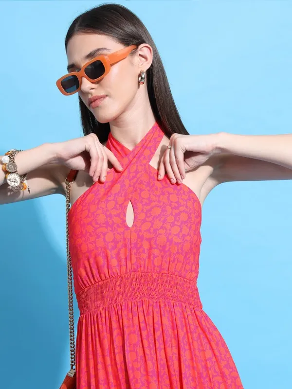 Printed A-Line Dress