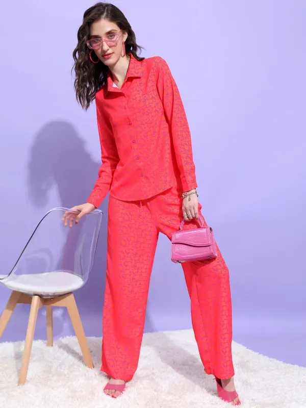 Tokyo Talkies Women Red Printed Casual Shirt