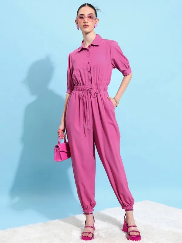  Ketch Women Pink Printed Jumpsuits