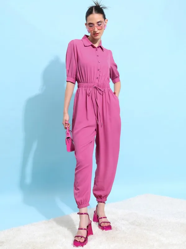  Ketch Women Pink Printed Jumpsuits