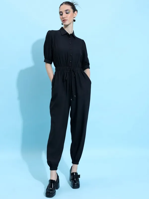  Ketch Women Black Printed Jumpsuits