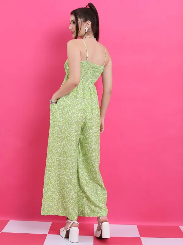  Ketch Women Green Printed Jumpsuits