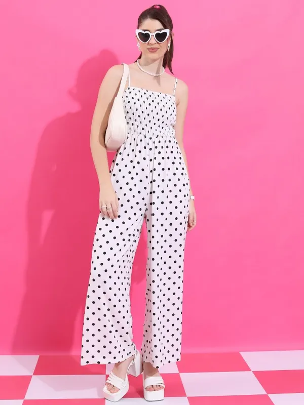  Ketch Women White Printed Jumpsuits