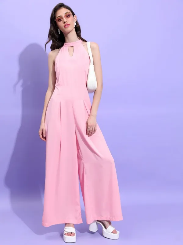 Tokyo Talkies Women Pink Solid Jumpsuit