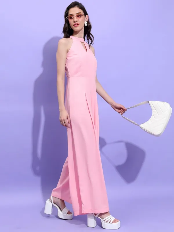 Tokyo Talkies Women Pink Solid Jumpsuit
