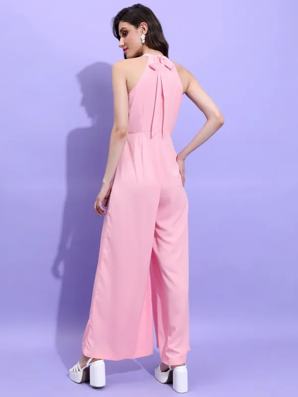 Tokyo Talkies Women Pink Solid Jumpsuit