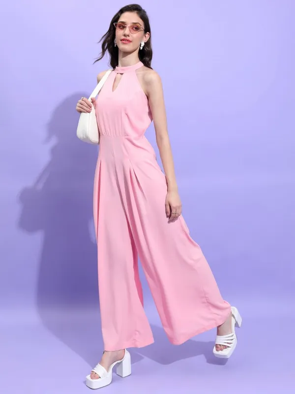 Tokyo Talkies Women Pink Solid Jumpsuit