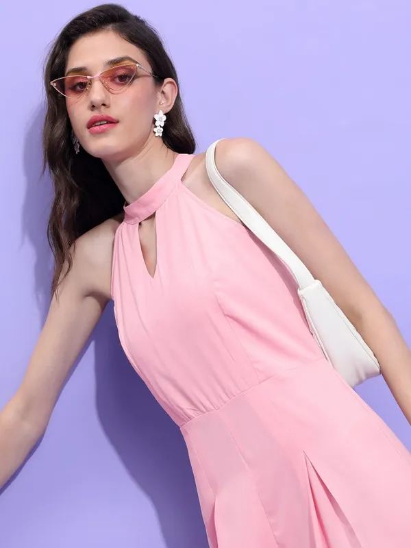 Tokyo Talkies Women Pink Solid Jumpsuit