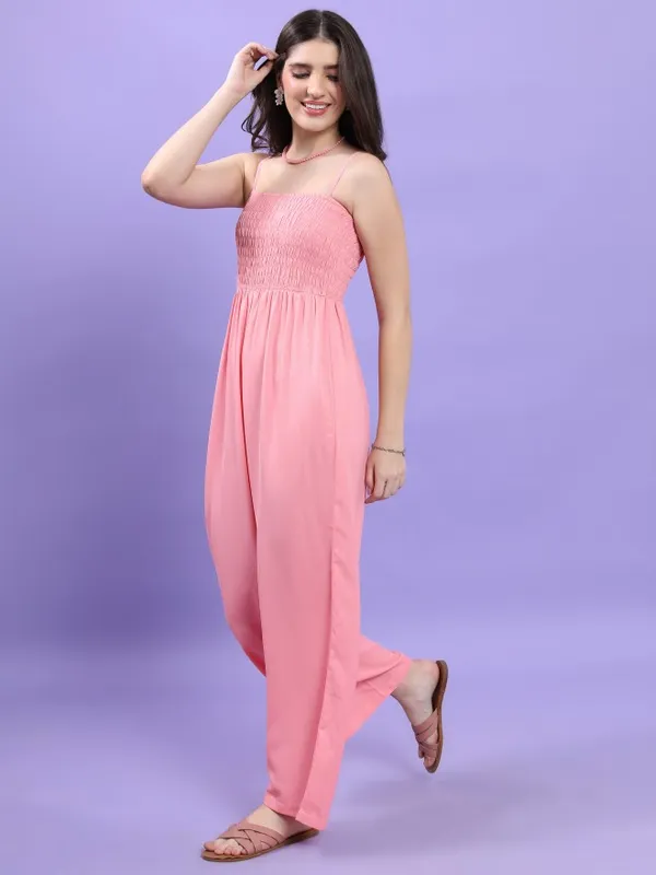 Tokyo Talkies Women Pink Solid Jumpsuit