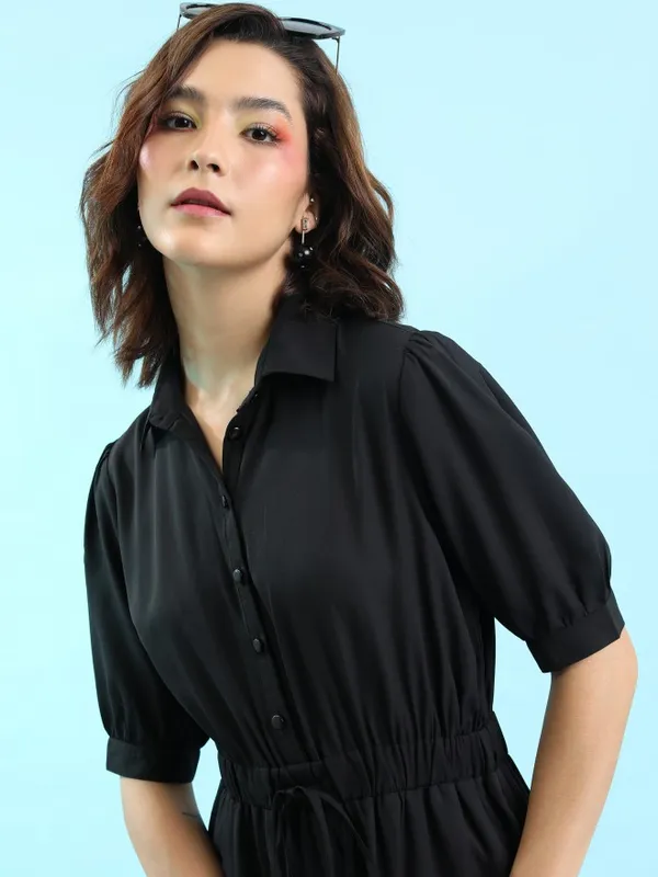  Tokyo Talkies Women Black Solid Jumpsuits