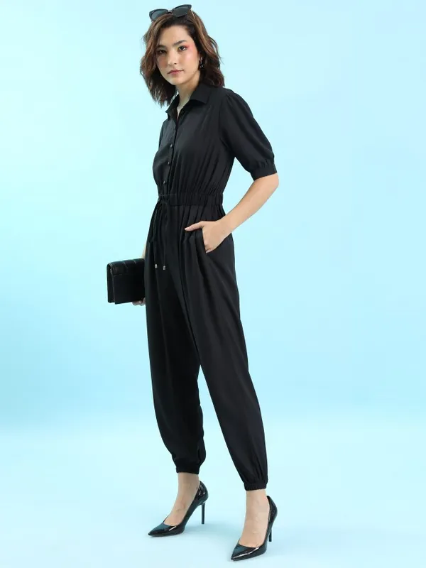  Tokyo Talkies Women Black Solid Jumpsuits