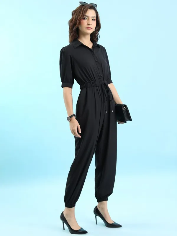  Tokyo Talkies Women Black Solid Jumpsuits