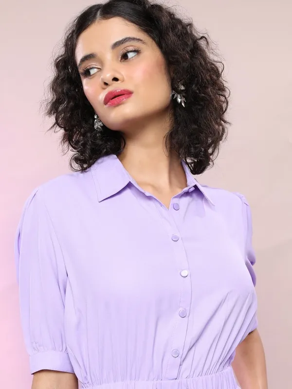  Tokyo Talkies Women Purple Solid Jumpsuits