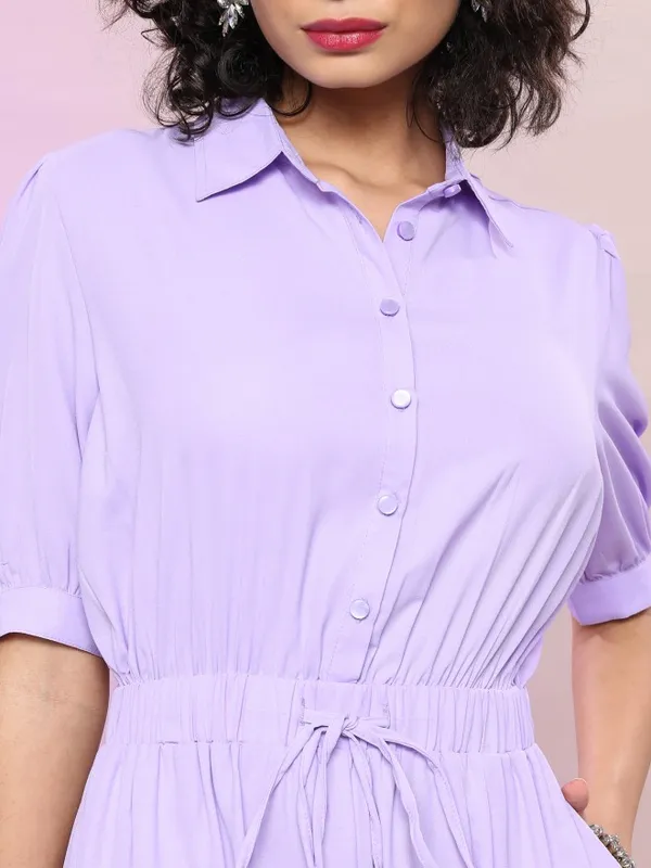  Tokyo Talkies Women Purple Solid Jumpsuits