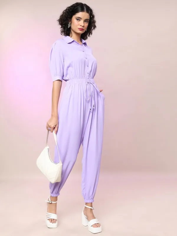 Tokyo Talkies Women Purple Solid Jumpsuits