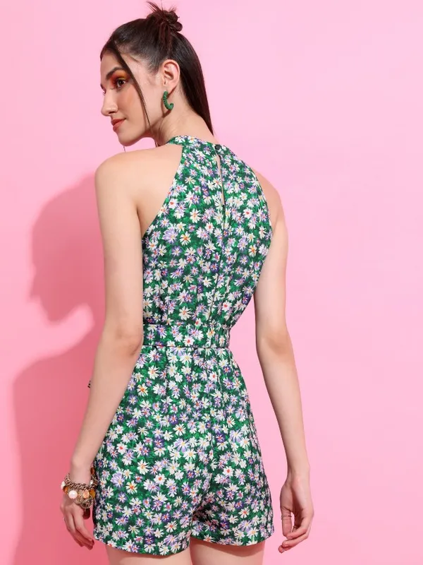  Tokyo Talkies Women Green Printed Jumpsuits