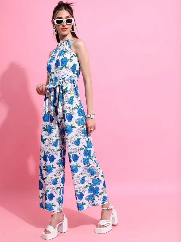  Tokyo Talkies Women Blue Printed Jumpsuits