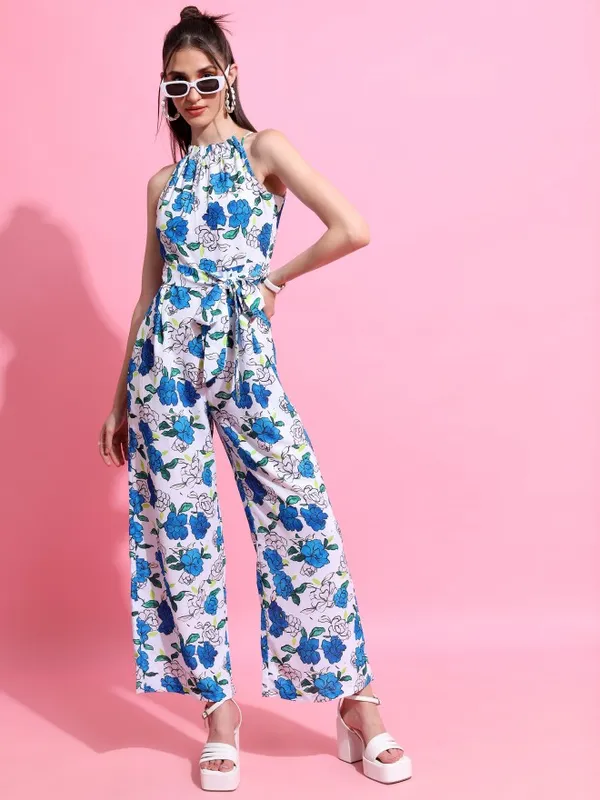  Tokyo Talkies Women Blue Printed Jumpsuits