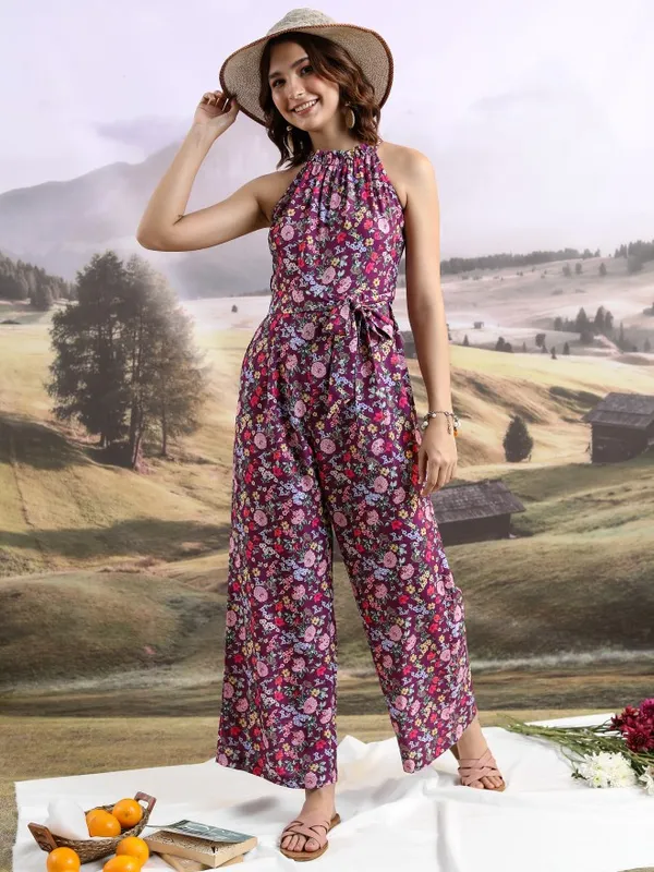  Tokyo Talkies Women Magenta Printed Jumpsuits
