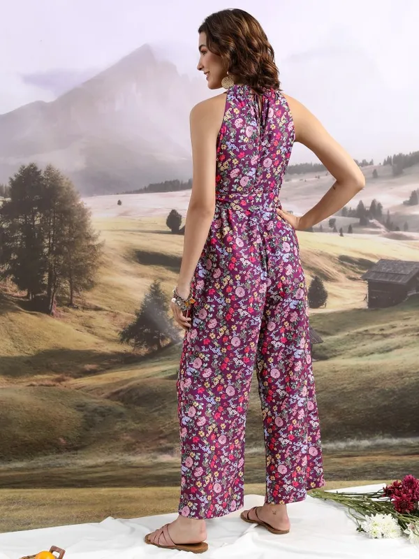  Tokyo Talkies Women Magenta Printed Jumpsuits