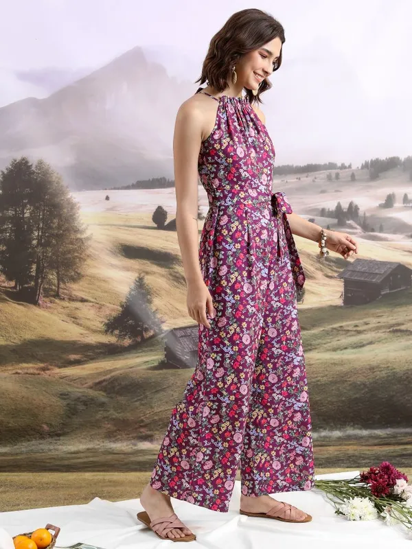  Tokyo Talkies Women Magenta Printed Jumpsuits