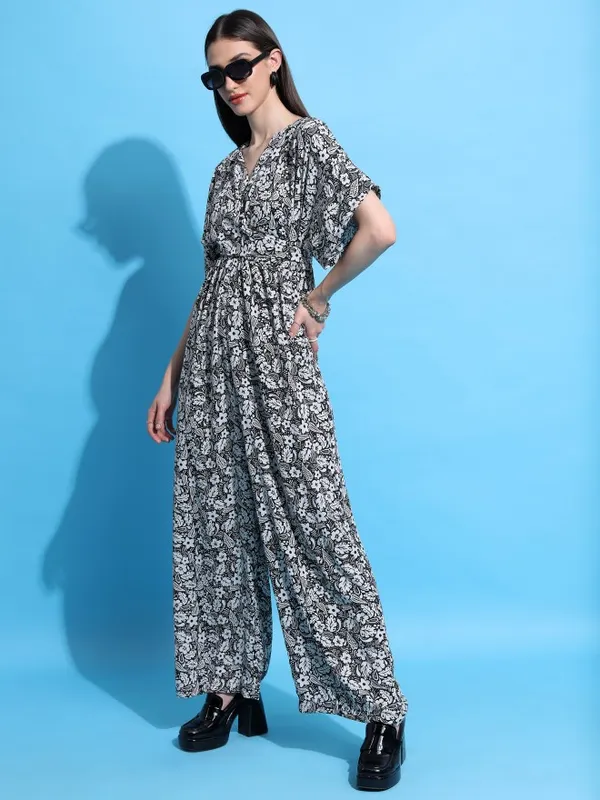 Tokyo Talkies Women Black Printed Jumpsuit