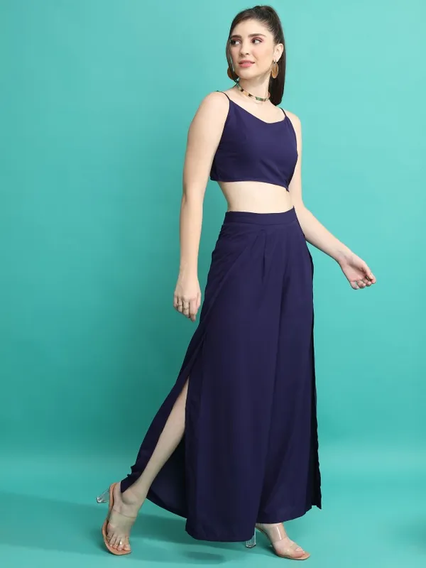 Tokyo Talkies Women Navy Blue Top With Trouser