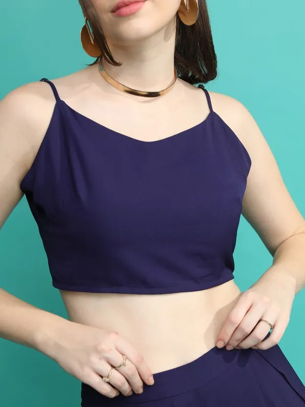 Tokyo Talkies Women Navy Blue Top With Trouser