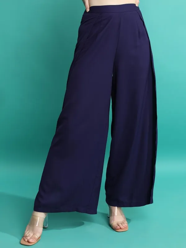 Tokyo Talkies Women Navy Blue Top With Trouser
