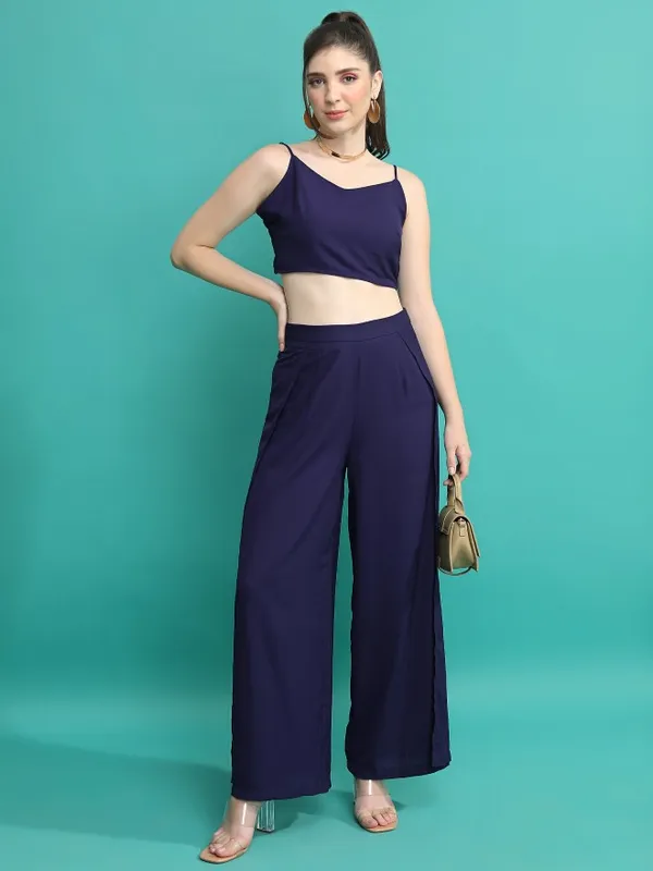 Tokyo Talkies Women Navy Blue Top With Trouser