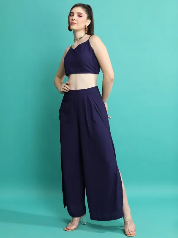 Tokyo Talkies Women Navy Blue Top With Trouser