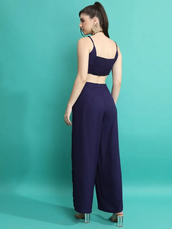 Tokyo Talkies Women Navy Blue Top With Trouser