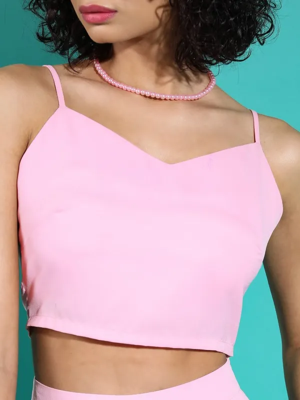 Tokyo Talkies Women Pink Top With Trouser