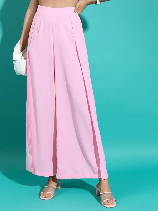 Tokyo Talkies Women Pink Top With Trouser