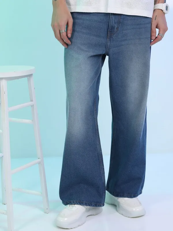  Highlander Men Blue Loose Fit Clean Look Jeans