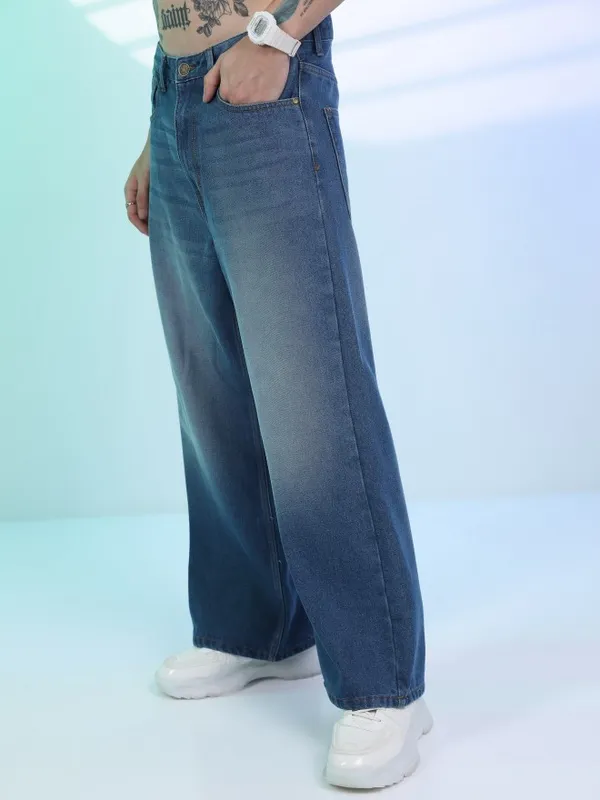  Highlander Men Blue Loose Fit Clean Look Jeans