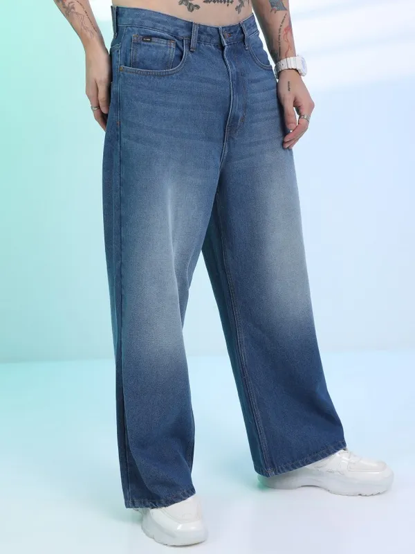  Highlander Men Blue Loose Fit Clean Look Jeans