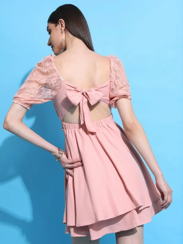 Solid Fit & Flare Dress