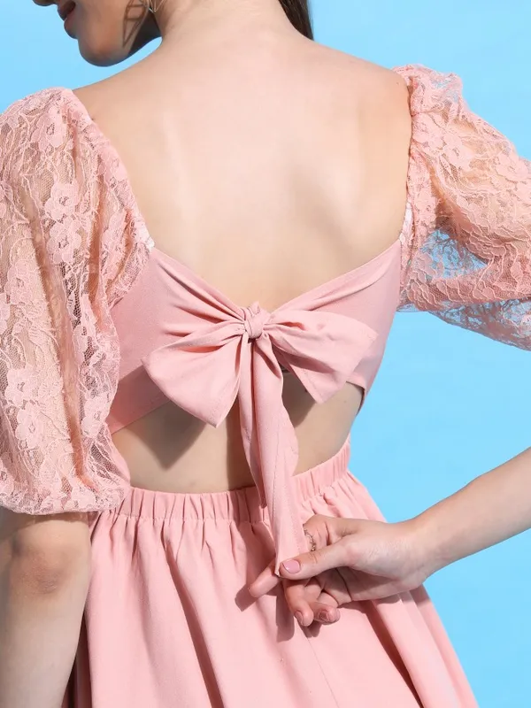 Solid Fit & Flare Dress
