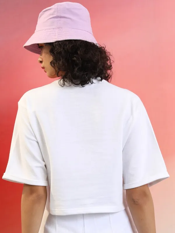  Tokyo Talkies Women White Printed Round Neck T-Shirts
