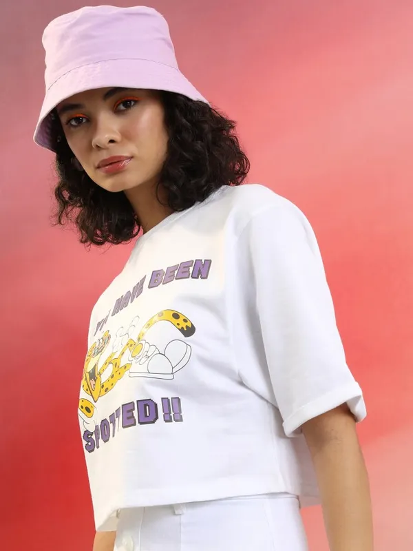  Tokyo Talkies Women White Printed Round Neck T-Shirts