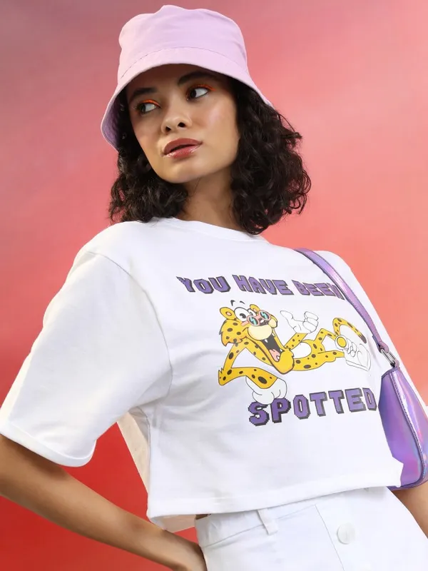  Tokyo Talkies Women White Printed Round Neck T-Shirts